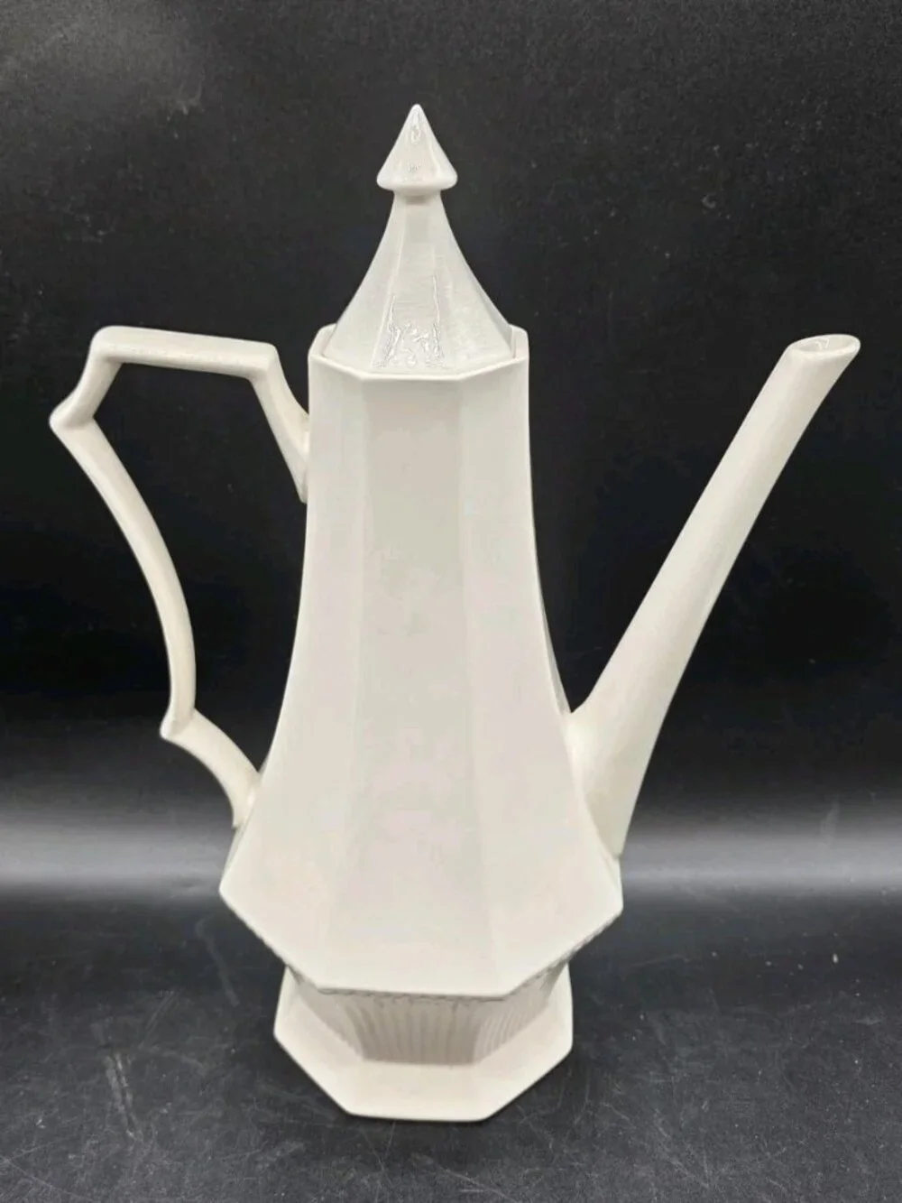 Independence Ironstone by Interpace Tall 13” Coffee Pot Vtg Boho Easter Spring